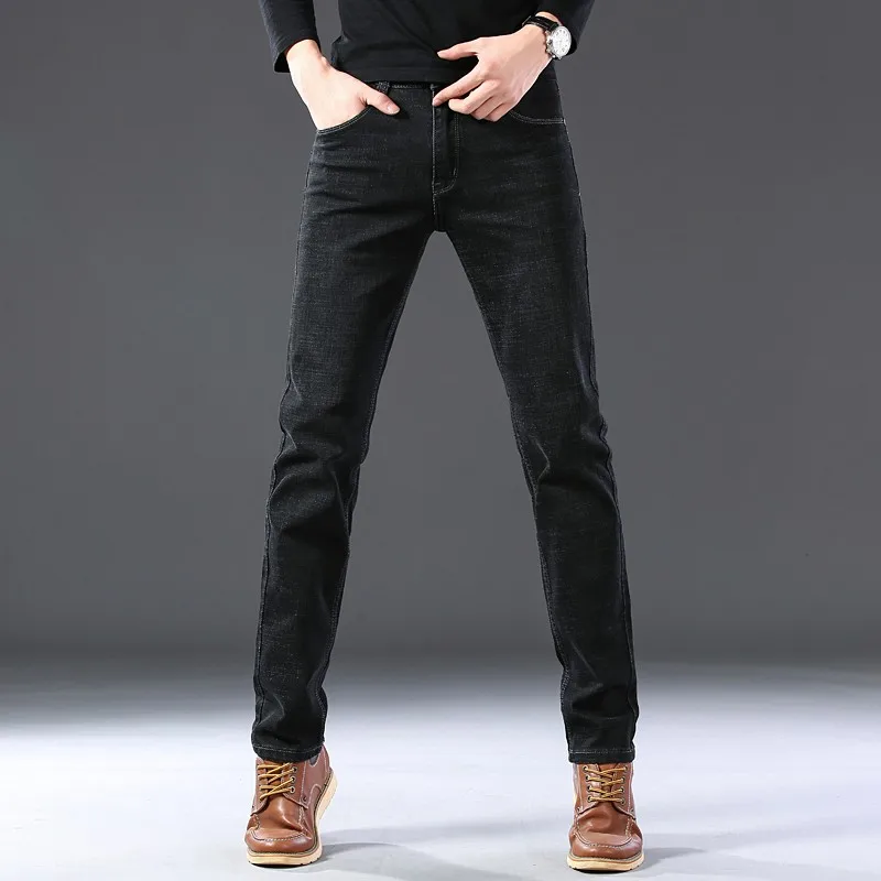 

Brand 2019 New Fashion Men's Casual Thin And Lightweight Skinny Jeans Trousers Tight Pants Solid Colors