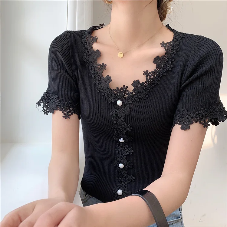 

Neck Short Sleeve Summer Floral mama bear t Shirt Casual Female Tee Ladies Black