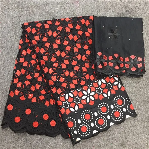 black red Африканская кружевная ткань швейцарская вуаль кружево высокое качество Базен riche getzner nouveau tissu батик ткань сетка lace5yard/setL1402 - Цвет: black red