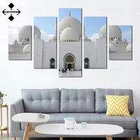 wall art modular 5 pieces mosque poster hd prints home decoration muslim painting on canvas picture poster for living room decor