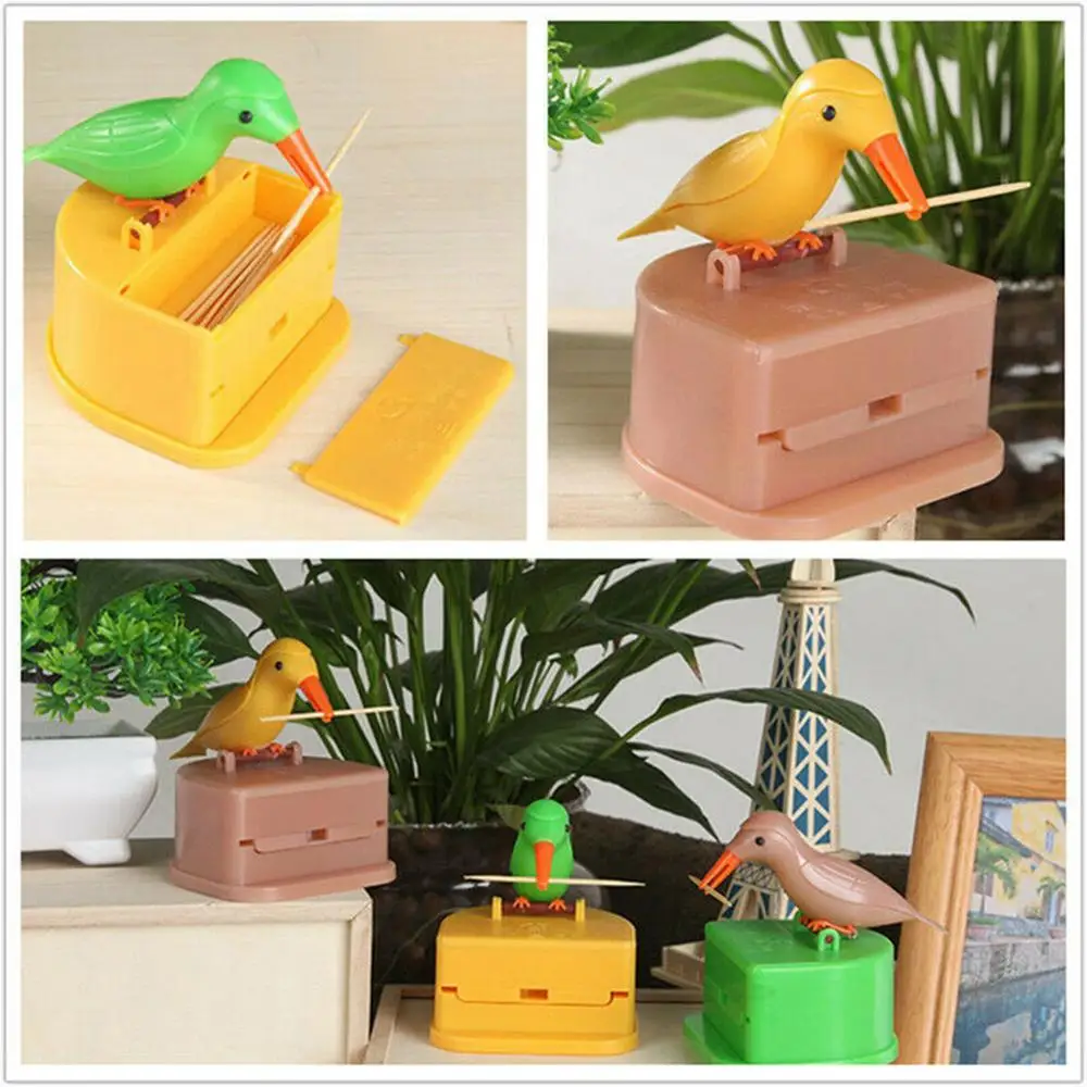 Автоматический милый Колибри Диспенсер Для Зубочисток птица пресс зубочистка