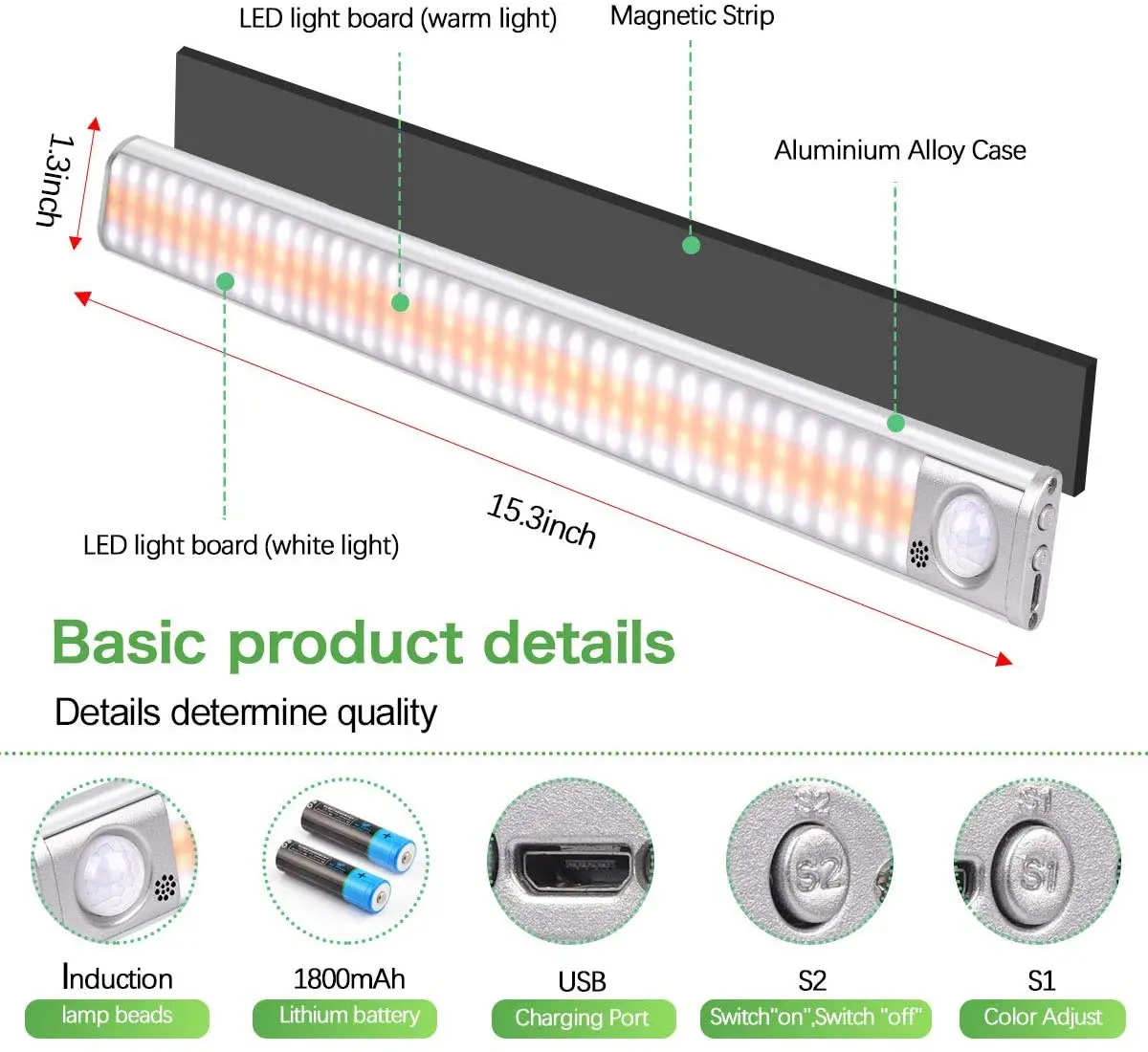 

80/120/160 LED Closet Light USB Rechargeable Under Cabinet Lightening Stick-On Motion Sensor Wardrobe Light With Magnetic Strip