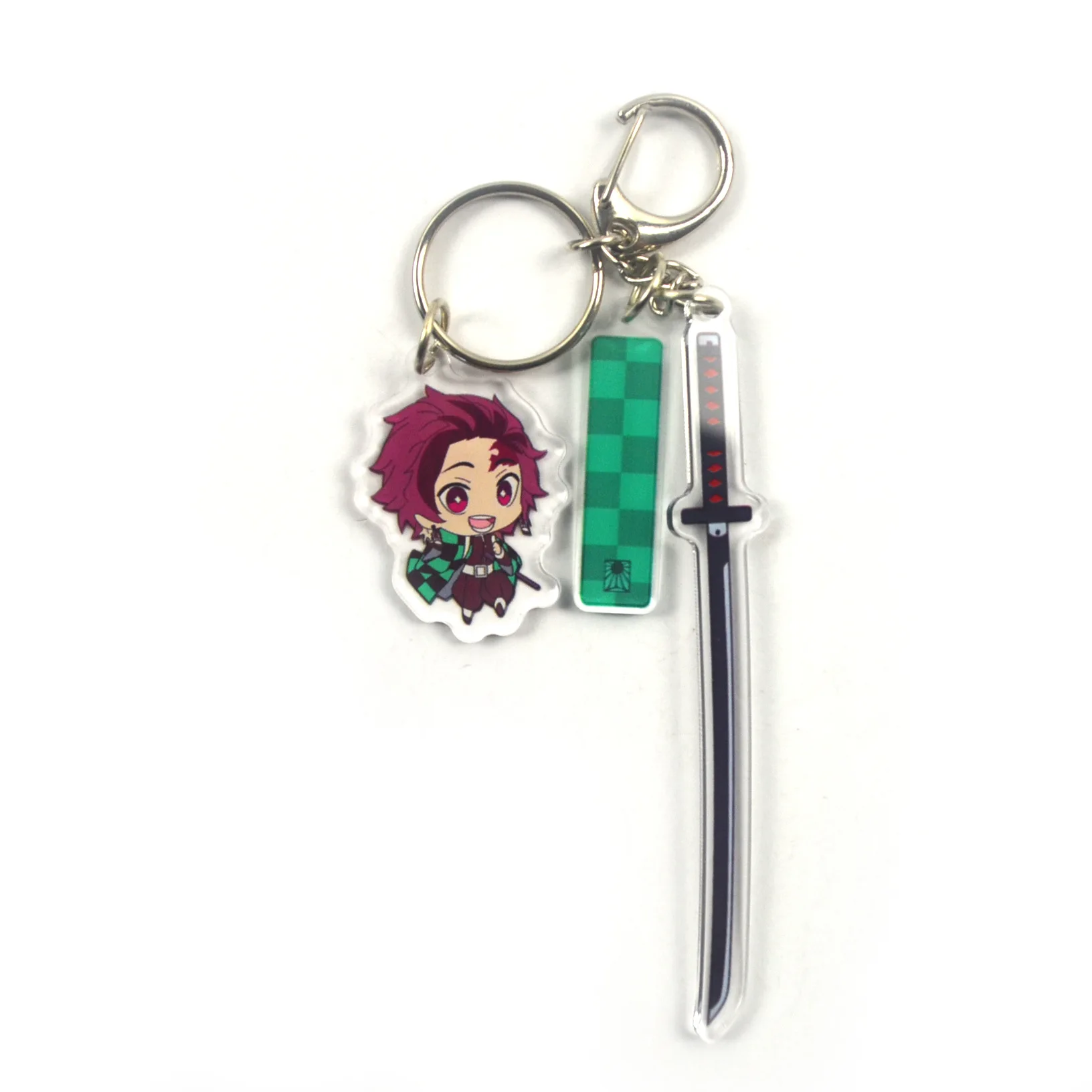 Cartoon Anime Demon Slayer Blade Cosplay Prop Accessory Keychain Kamado Tanjirou Nezuko Acrylic Key Chain Sword Keyring | Игрушки и