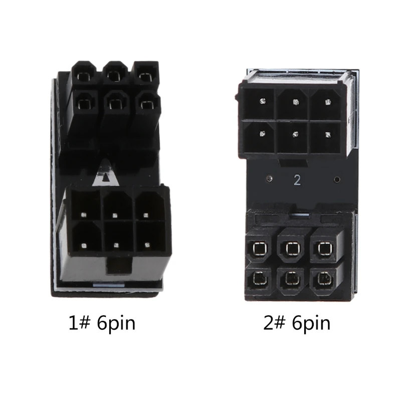 ATX 6pin Male 180 градусов угловой до 6Pin Женский адаптер питания для настольных