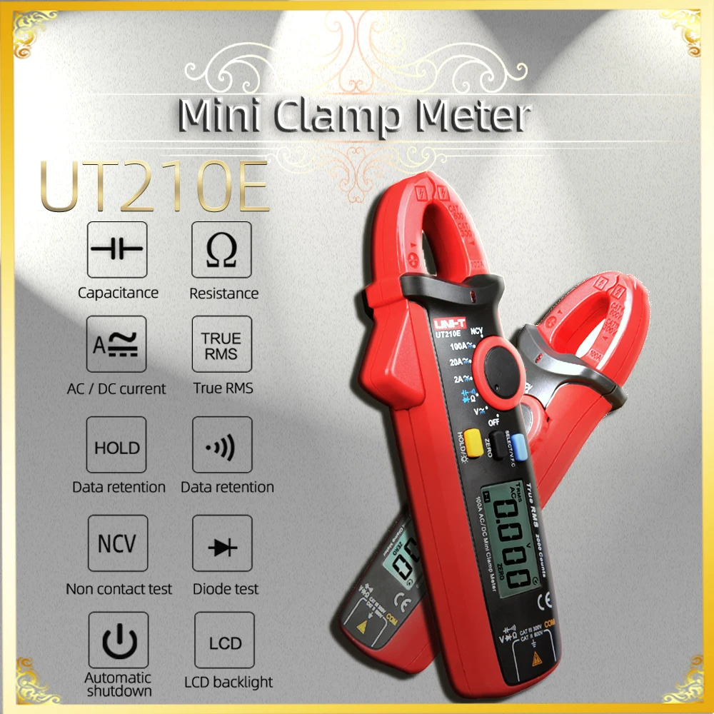 Цифровой Микро зажим Uni t ut210A/B/C/D/E Бесконтактный измеритель емкости и