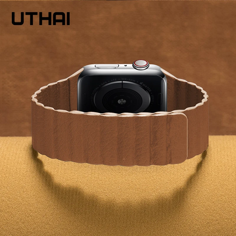 Магнитный ремешок для apple watch кожаная Петля band 44 мм 40 сменный Браслет iWatch series 5 4 3 2