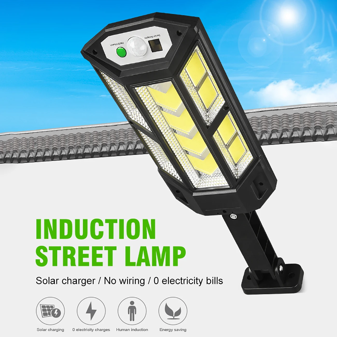 

124 COB Solar Led Street Lights Outdoor Security Light Wall Lamp IP65 Waterproof PIR Motion Sensor Smart Remote Control Lamp