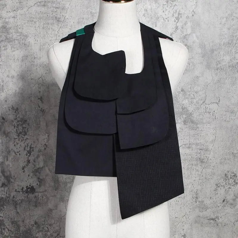 Ретро белая рубашка с рукавом-фонариком Женский комплект черным жилетом