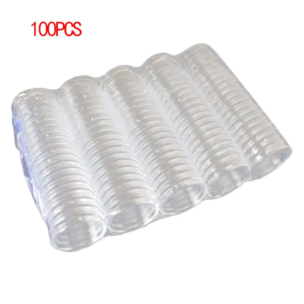 

100Pcs 40mm Coin Capsules Round Plastic Commemorative Coin Holder Case Coin Orangizer Collection Storage Box
