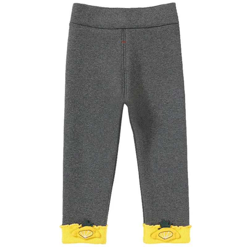Winter Baby Warm Leggings For Children 0-4T Pants Kids Thicken Warm Elastic Waist Cotton Leggings Girls Pants Trousers - Цвет: pineapple gray