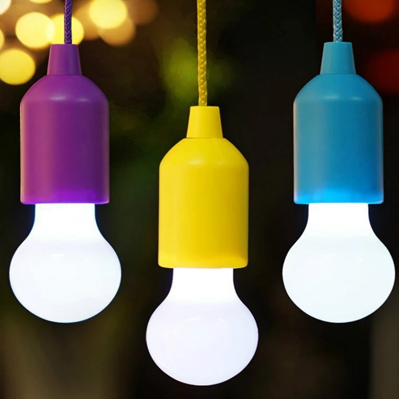 

Camping Portable Colorful Hanging Rope Light Bulb LED Night Light Retro Lighting Lamp Tent Decoration Atmosphere Lamp
