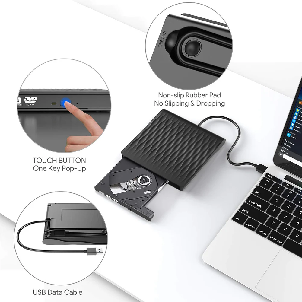 Ударопрочный внешний DVD привод Оптический привод USB3.0 сильная стабильность горелка Писатель ридер рекордер для ноутбук с системой Windows PC