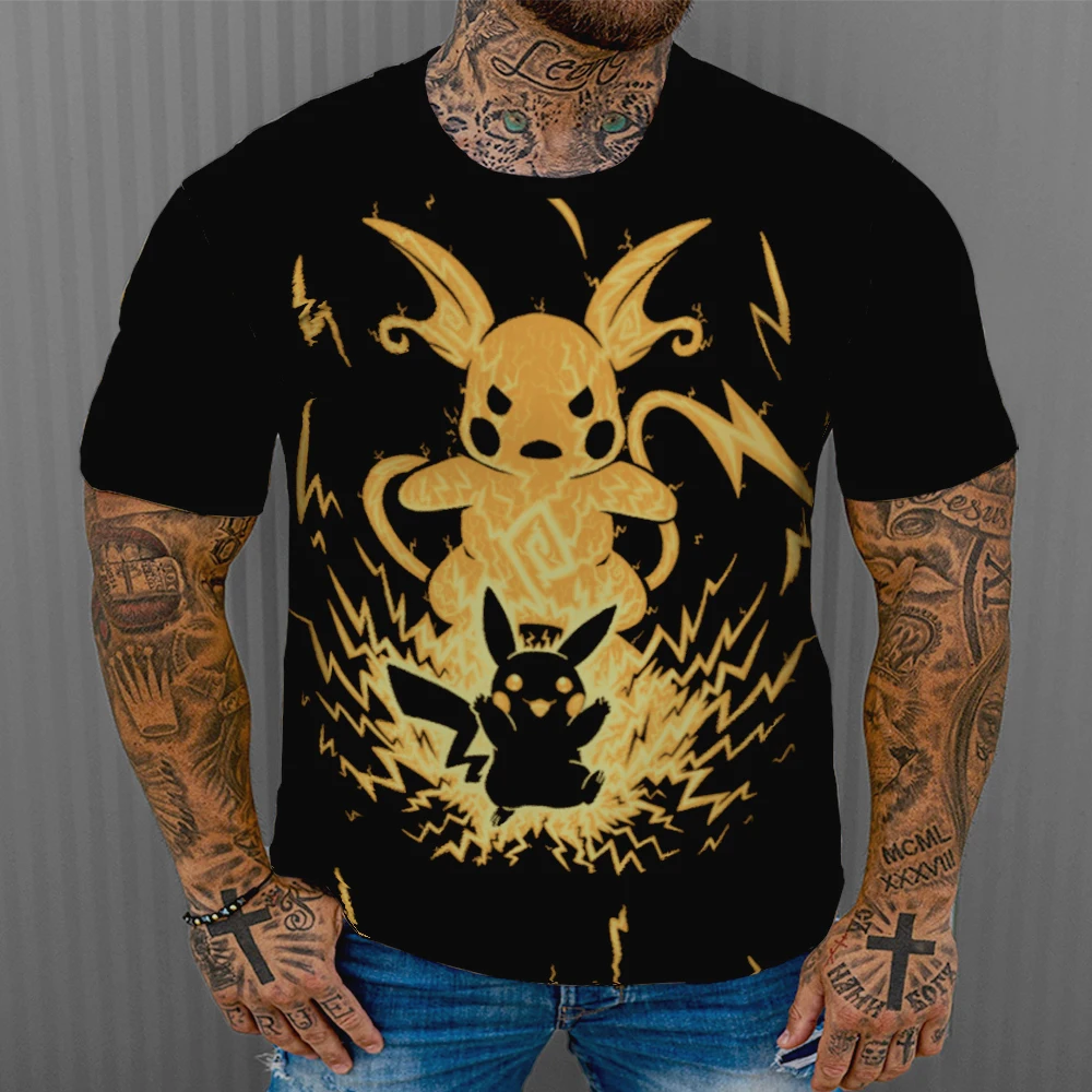 

Summer Pokemon-A Boy Girl Anime Cute T-shirt Men's Ladies Fashion Cartoon Short-sleeved Casual Kawaii Top Street Fun Costumes