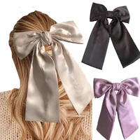 2021 new summer satin bow hair band for girls trendy ribbon hairpin temperament long ribbon bow ladies headwear hair accessories