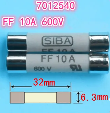 

Предохранитель FF 10A 7012540 600V 6,3x32mm предохранитель UR высококачественный предохранитель