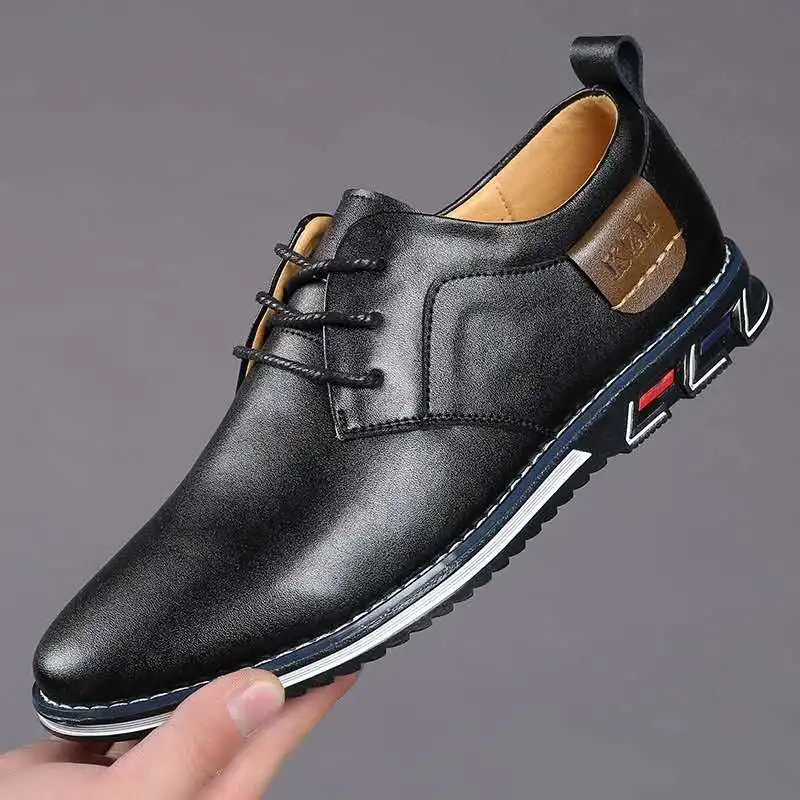 

Mens Leather Casual Shoes White Spring Shoes For Men Loafers Soft Bottom Business Lace Up Fashion Male Footwear Boots For Men
