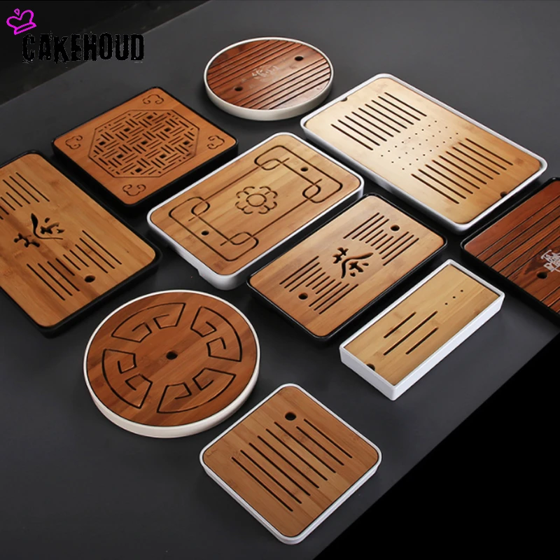 Китайский простой сушеный бамбуковый чайный поднос Меламиновый маленький