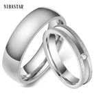 Свадебные кольца NIBASTAR с простым дизайном для пары, минимализм из нержавеющей стали, брак, мужские и женские обещания, ювелирные изделия, аксессуары