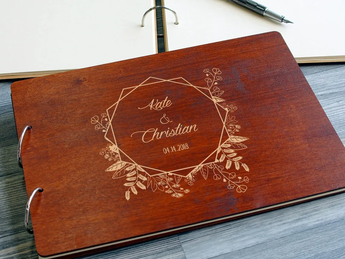 

Индивидуальная деревянная Гостевая книга для свадьбы, подарки для деревенской свадьбы, индивидуальная Гостевая Книга в стиле бохо, Свадебн...