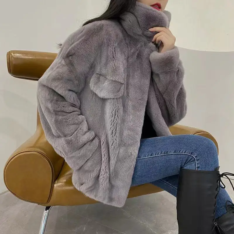 2021 Women Autumn Winter Faxu Fur Jacket Women Thick Plush Fur Warm Coat Fur Short Korean Loose Mink Coat Plus Size 3xl