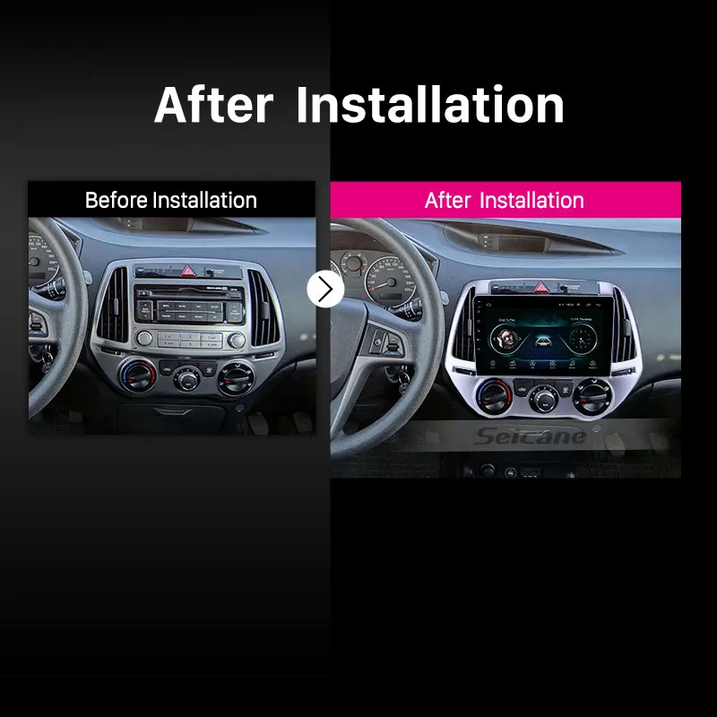 Seicane 9-дюймовый автомобильный стерео GPS 2Din Авто Радио Android 8 1 блок для Hyundai i20