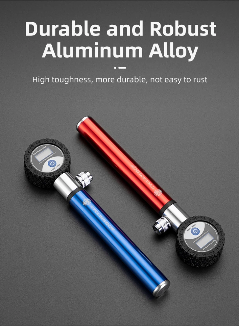 

New Bike LCD pump high-pressure pump bicycle pump mountain bike beauty French mouth pump mini pump tire repair Bicycle Accessori