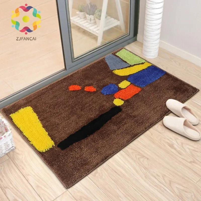 Абстрактный геометрический Европейский флокирующий коврик домашний