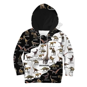 Love Dinosaur Printed Hoodies Kids Pullover Sweatshirt Tracksuit Jacket T Shirts Boy Girl Funny Cosplay Costumes Apparel 03