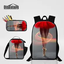 Dispalang School Backpack For Girl Ballet Designer Schoolbag Lunch Cooler Pencil Case For Elementary Children Orthopedic Bookbag