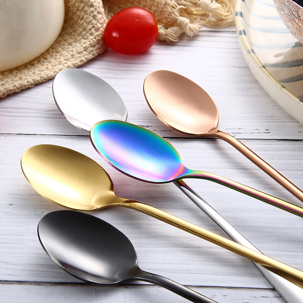 Ложка из нержавеющей стали 5 шт./компл. ложка для смешивания кофе с длинной ручкой