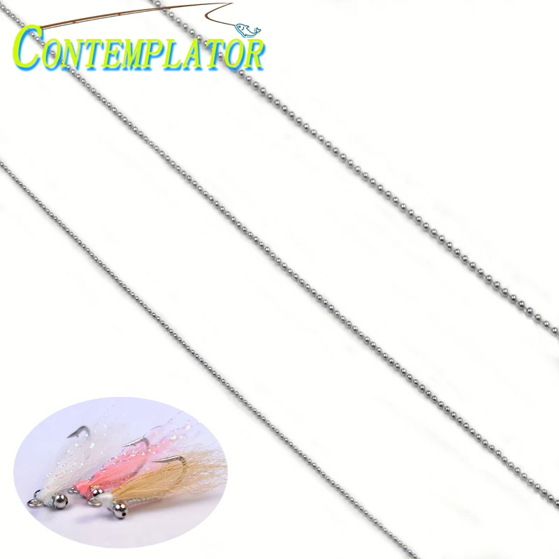 

3 дополнительных Размеры мушек, бусинами и цепочкой; Цвет глаз для баса и морской узоры Длина 60 см полезные металла Серебряный глаз мушек мат...