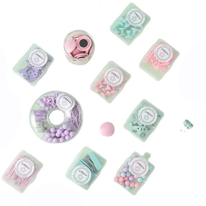 1 коробка милый макарон цветной зажим Закладка Скрепка для офиса аксессуары