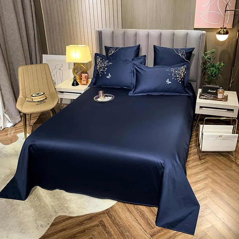 

Vintage Flowers Butterflies Embroidery Bedding 600TC Egyptian Cotton Soft Silky Scarf Duvet Cover Flat/Fitted Bed Sheet Antique