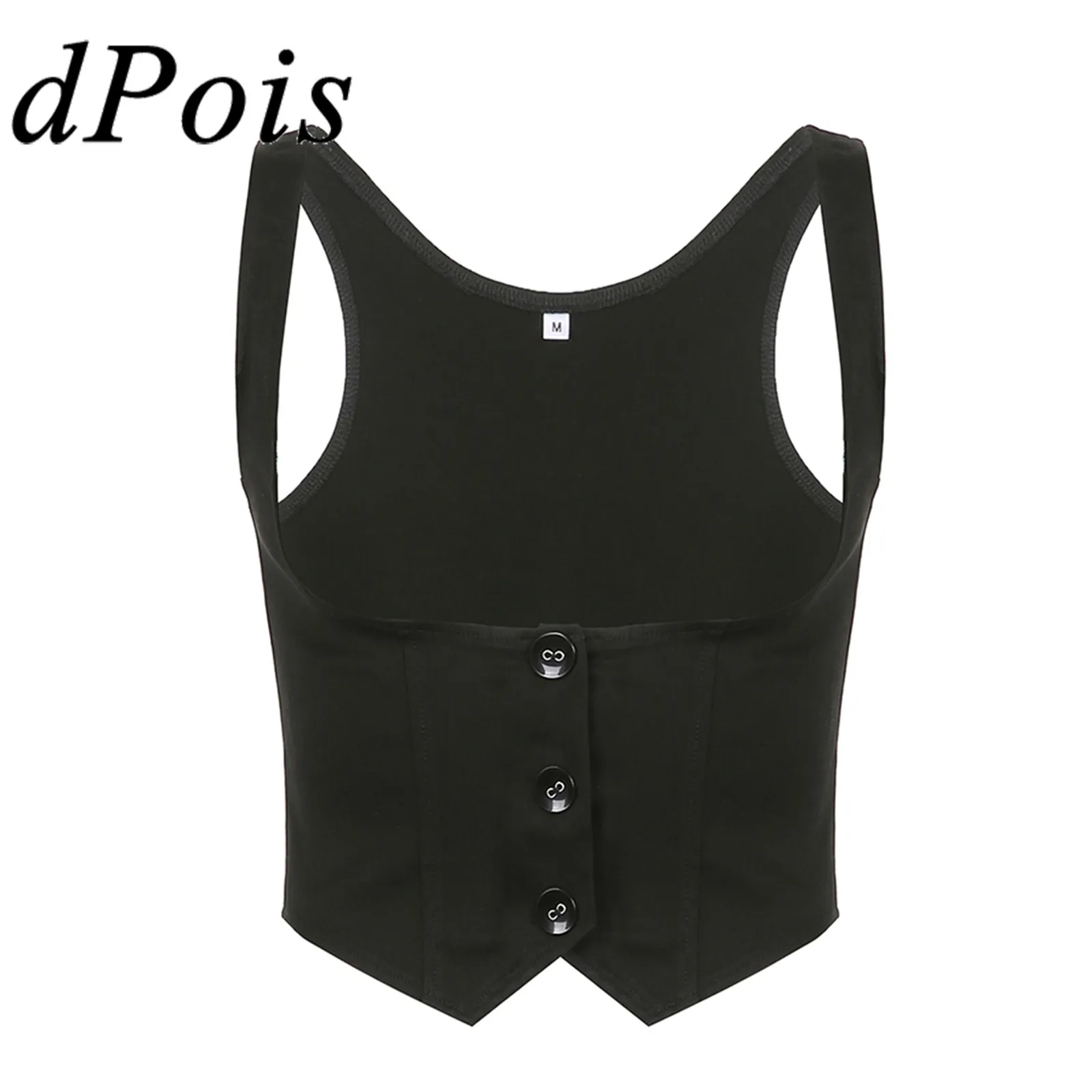 

Women's Casual Waistcoat Sleeveless Slim Fit Vests Crop Top Office Ladies Button Down Suits Vest OL Waistcoats Formal Wear Mujer