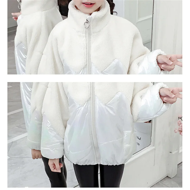 

Kids Jackets 2020 Autumn Winter Girl Korean Coat Solid Color Warm Thick Wool & Outerwear Children's Clothing 4 6 8 10 12 13Years