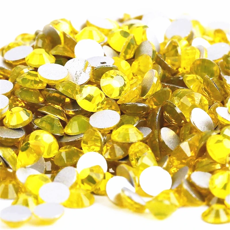 Citirine 3D ногтей Стразы украшения с украшением в виде кристаллов на клеевой основе Б