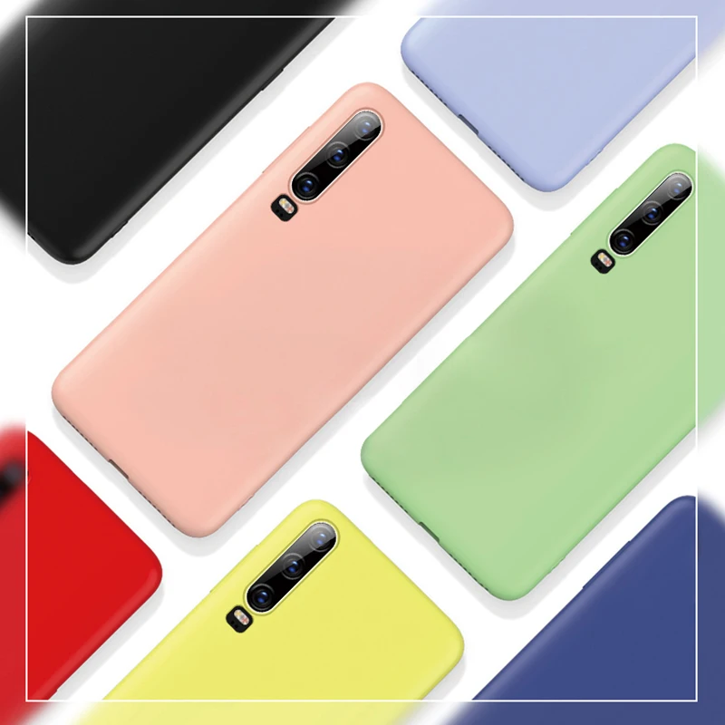 

Ultra-Thin Liquid Silicone Phone Case, for Huawei P40 P30 P20 P10 Mate Honor 30 20 10 9 Pro Soft Colored Silicone Case