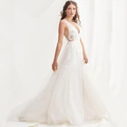 Женское свадебное платье с V-образным вырезом и 3D цветами