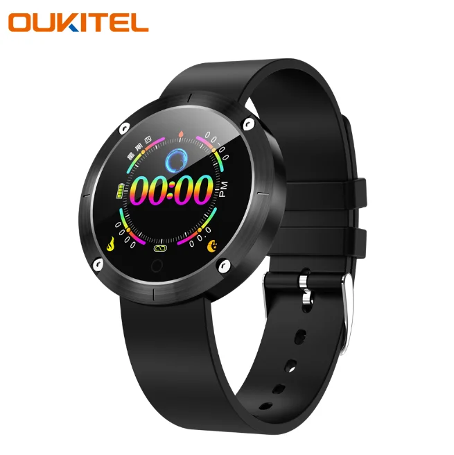 Black OUKITEL W5 Смарт часы монитор сердечного ритма IP68 Водонепроницаемый фитнес-трекер Smartband спортивные часы Шагомер Умные часы - Цвет: Black