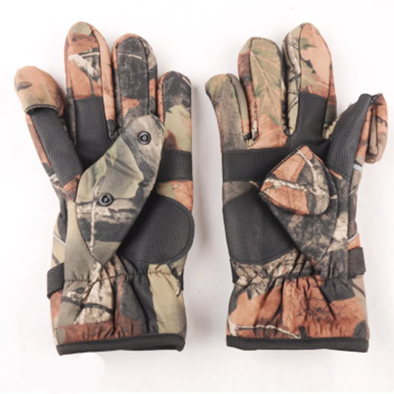

Men's touch screen gloves waterproof cloth plus velvet warm winter outdoor sports shooting photography fishing gloves E12