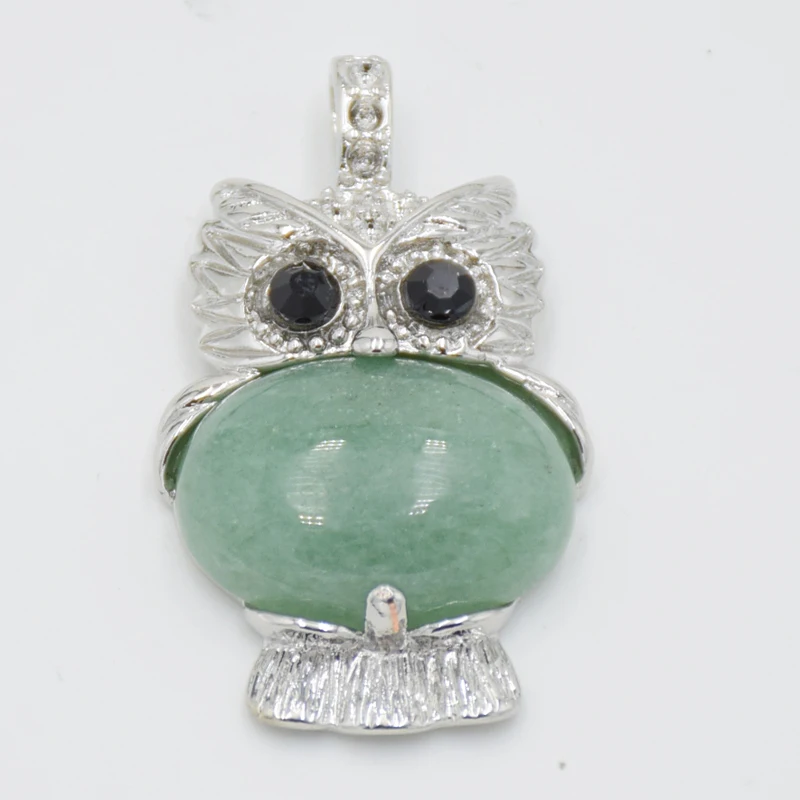 Натуральный камень милая сова животные подвески для ожерелий овальной формы