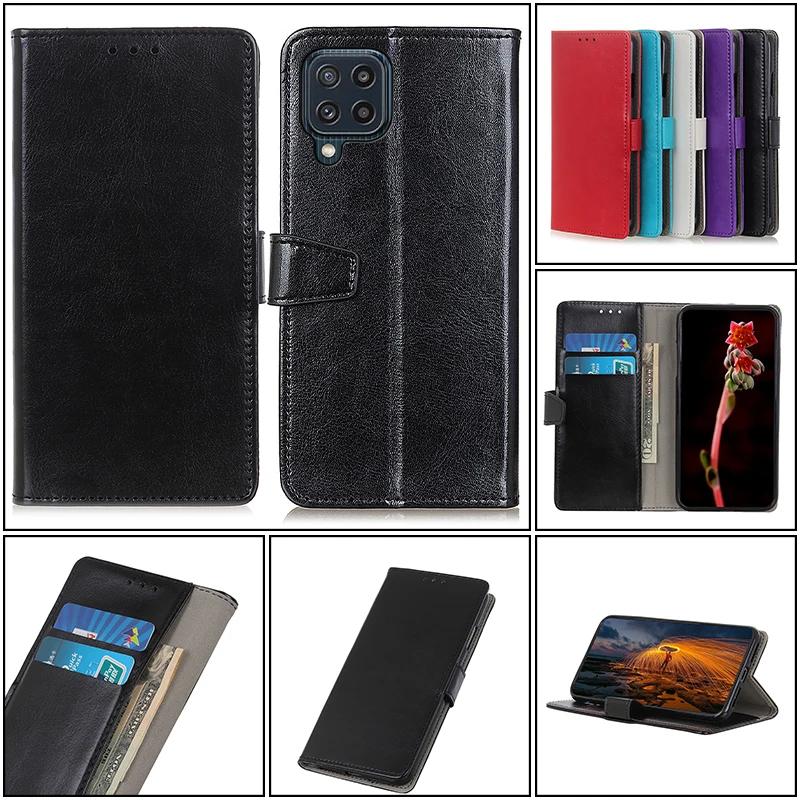 

Flip Leather Case For Samsung Galaxy M01 M02 M11 M12 M21S M31 M31S M32 M40S M42 M60S M62 M80S F41 F62 Xcover Pro 5 5S Cover Capa