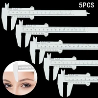 5pcs double scale sliding gauge eyebrow ruler tattoo permanent makeup eyebrow tattoo measuring ruler caliper measure tools