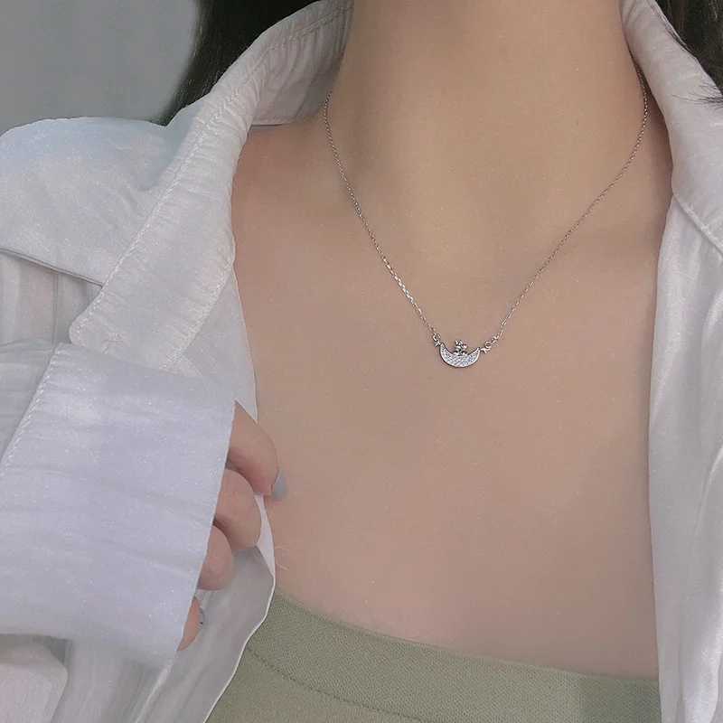 

Mi Xiong Real 925 Sterling Silver Necklaces for Women Pendant with Chains Cute Rabbit Luxury Jewelry Exquisite Party Gift Charm