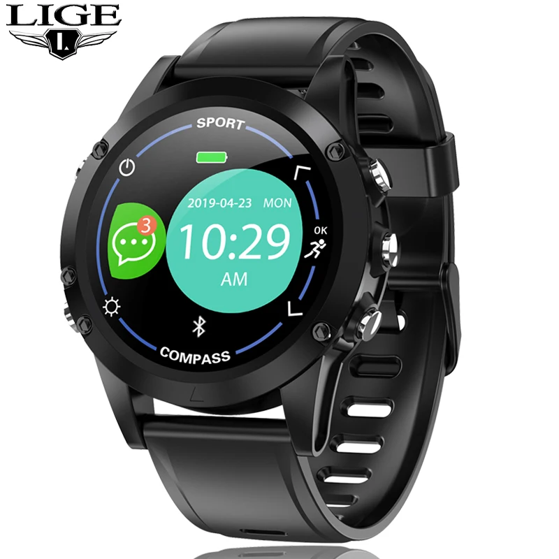 LIGE 2020 новые модные спортивные умные часы мужские светодиодные цветной сенсорный