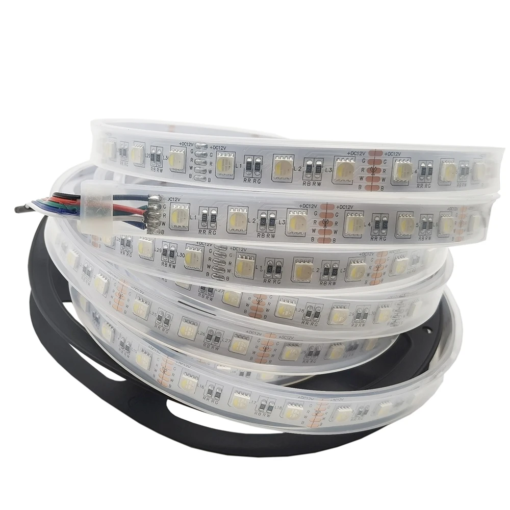 12V 24V SMD5050 RGBW RGBWW LED Strip RGB White Warm 4 Color in 1 Chip 60 LED/M IP20 IP65 IP67 Waterproof Tape | Освещение