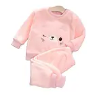 Осень-зима 2021, фланелевые пижамы для маленьких девочек с милым рисунком медведя, домашнее удобное обслуживание с длинным рукавом