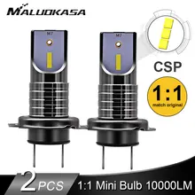 2 шт. светодиодный H7 Фары Лампы CSP чип светодиодные, под шину CANBUS, для автомобиля свет 10000лм/лампы 50 Вт H9 H11 мини HB3 HB4 резка линии 12 В 24 В стайлинга автомобилей противотуманные фары ходовые огни