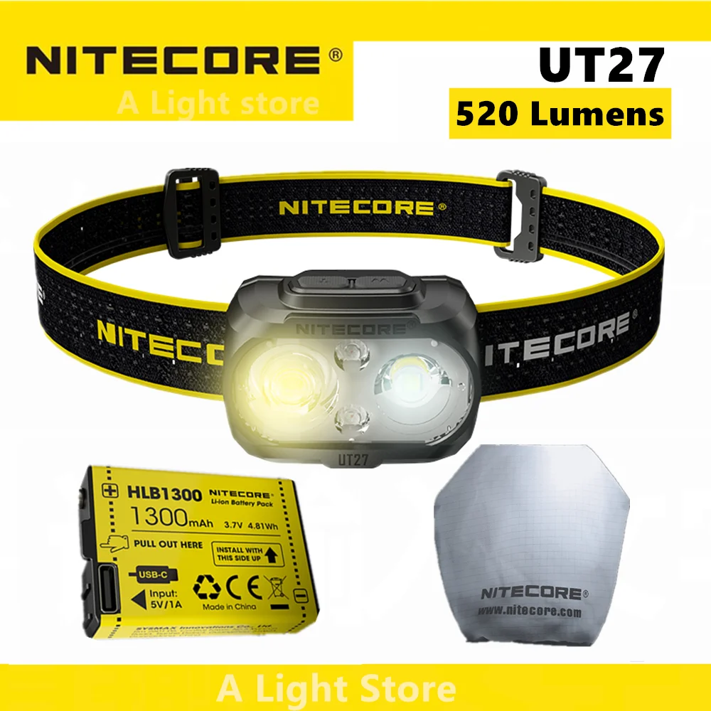 Двойной лучевой фонарь Nitecore UT27 Fusion Elite 520 Люмен CREE XP-G3 S3 светодиодный для бега фара