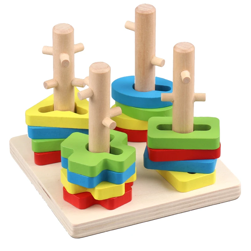 Деревянный набор, игрушки в форме колонны, детские игрушки для детей от AliExpress RU&CIS NEW